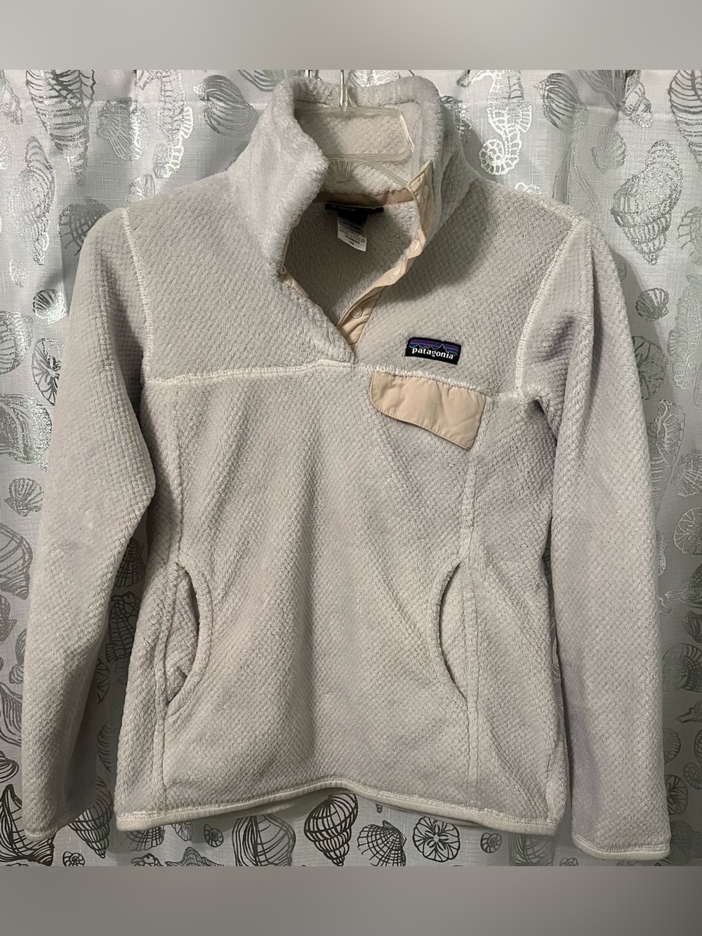 Patagonia Women’s Cream Microfleece Pullover Jacket Size XS